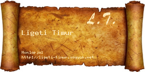 Ligeti Timur névjegykártya